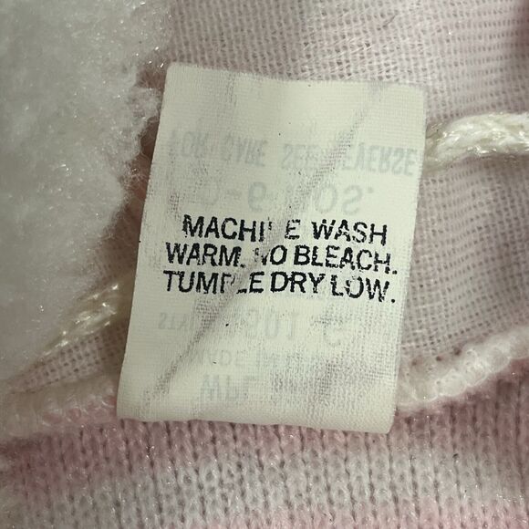 Vtg 80s Girl 0-6 Mth 1 piece Bunting Pram Fleece Suit Hood Zip Stripes Cuff USA - Picture 11 of 16